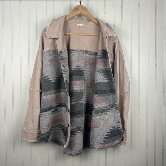 Mystree Aztec Print Jacket In Size Large Slight Oversized Bohemian Style - Picture 2 of 11
